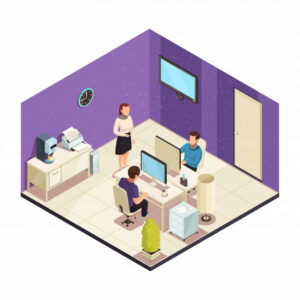 office isometric composition 1284 26209